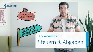 Muss ich als Student Steuern und Sozialversicherungsbeiträge zahlen⁉️  Studitemps Erklärvideos [upl. by Endo]