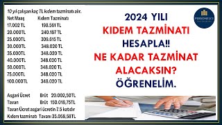 2024 Yılı Kıdem Tazminatını Hesapla Kıdem Tazminatı Nasıl Hesaplanır Koşulları Nelerdir [upl. by Kelci]