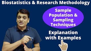 Part 1 Sample amp Population in Statistics with Examples  Sampling Techniques  Research Methodology [upl. by Baggett]