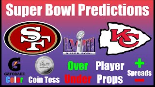 SUPER BOWL PREDICTIONS  Player Props Gatorade Color Coin Toss OverUnder  NFL 2024 [upl. by Eadrahc]