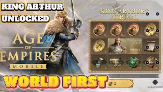 WORLD FIRST KING ARUTHER UNLOCK IN AGE OF EMPIRES MOBILE [upl. by Llednil]