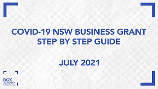 Applying for the 2021 COVID19 NSW Business Grant  STEP BY STEP WALKTRHOUGH [upl. by Haimaj]