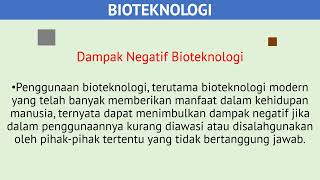 DAMPAK NEGATIF BIOTEKNOLOGI [upl. by Photina]