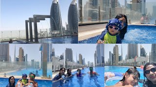 Gevora Hotel Dubai  Swimming Pool with awesome view  Relex time with Family [upl. by Evvy]