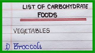 List of Carbohydrate Foods  10  20 examples of Carbohydrate food  Names of Carbohydrate food [upl. by Swayne]