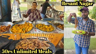 50rs Unlimited Meals Akka Vettu Sappadu In Besant Nagar  Tamil Food Review [upl. by Lamont]