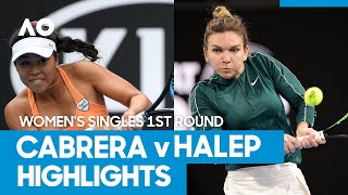 Lizette Cabrera vs Simona Halep match highlights 1R  Australian Open 2021 [upl. by Shermy]