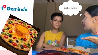 TRYING DOMINOS CHEESE VOLCANO VEG PARADISE PIZZA 🍕  Best or worst 🤔 [upl. by Annek]