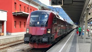 ÖBB Railjet Doppelausfahrt und 2x Taurus Tonleiter in Bludenz 4K GoPro [upl. by Otter]