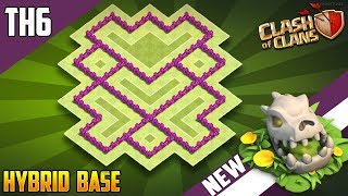 New Town Hall 6 TH6 TROPHYWAR Base 2018 COC BEST Th6 TrophyWar Base Design  Clash of Clans [upl. by Ssirk761]