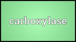 Carboxylase Meaning [upl. by Hoffert]