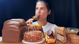 CHOCOLATE PARTY  CAKES COOKIES ICE CREAM ECLAIR  MUKBANG  ASMR  EATING SOUNDS [upl. by Ayyidas]