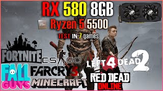 RX 580 8gb  Ryzen 5 5500  Test in 7 Games in 2023 [upl. by Stahl]