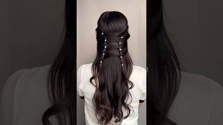 Cute easy hairstyles for medium long hair 🤍✨ hairstyles hairtok hair explorepage shorts [upl. by Keating]