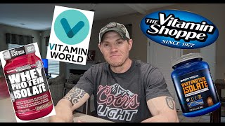 Vitamin Shoppe BodyTech vs Vitamin World Precision Engineered Whey Protein Isolate  Chocolate [upl. by Enuj268]