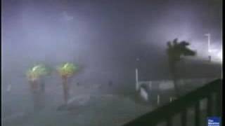 Hurricane Ike Eyewall Video 100 MPH Winds Plus Storm Surge [upl. by Hodgson]