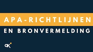 APA richtlijnen en bronvermelding [upl. by Airdnahc]