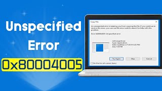 Error 0x80004005 Unspecified Error 🗃️ Fix Error 0x80004005 While Extracting [upl. by Imis]