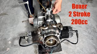 mechanical tip how I built a 200cc boxer 2stroke engine [upl. by Federica175]