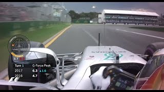 F1 2017 v 2016 GForce Comparison [upl. by Trager]