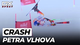 Alpine Ski Petra Vlhova crash at Jasna  Gigante  2024 🇮🇹 [upl. by Fielding]