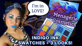 WOW Menagerie Cosmetics INDIGO INK eyeshadow palette Mimosas amp Makeup 51 [upl. by Klehm]