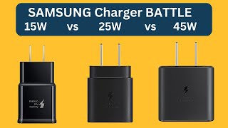 45W vs 25W vs 15W Samsung Charging Speed Test [upl. by Onurb]