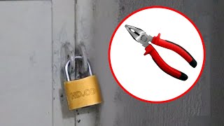 The best way for unlocking a padlock with pliers [upl. by Edrick151]