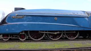 Mallard leaves the National Railway Museum [upl. by Dwaine]