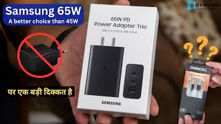 Samsung 65W PD Trio charger  45W vs 25W charging speed  superfast charging 20  Duracell 5A cable [upl. by Eissehc325]