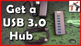 Anker USB 30 7 Port Powered Hub Review GET MORE USB PORTS [upl. by Alleb]