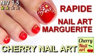 NAIL ART marguerite rapide sur les pieds [upl. by Willmert]