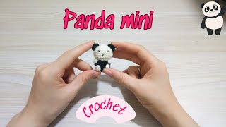 Crochet Panda mini tutorial Hướng dẫn móc gấu panda mini gấu trúc dễ thương San crochet [upl. by Melamie]