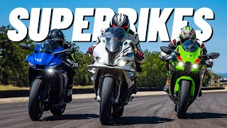 RennstreckenTest  BMW S 1000 RR vs Kawasaki Ninja ZX10R vs Yamaha R1 auf dem Anneau du Rhin [upl. by Bettina491]