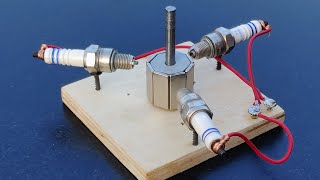 Neodymium Magnetic Free Energy Generator Using Sparkplug [upl. by Sivle546]