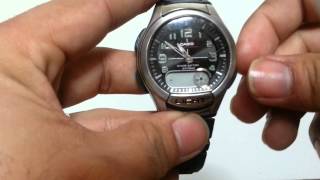 how to adjust the time on CASIO ILLUMINATORAQ180W [upl. by Alguire]