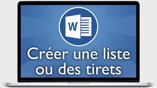 Tutoriel Word 2013  Créer une liste ou des tirets [upl. by Aissej988]