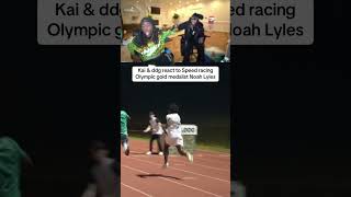 Kai cenat react to speed racing Olympic championNoah Lyles 😳 ishowspeed speed [upl. by Anaitit]