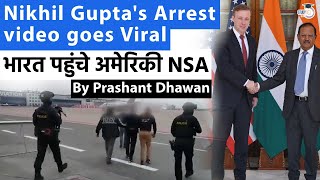 Viral video of Nikhil Guptas Arrest  US sends National Security Advisor to India [upl. by Kcirdnekel266]