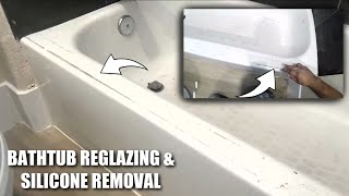 HOW TO REGLAZE A BATHTUB with silicone removal  Refinishing a Bathtub Step by Step  DP TUBS [upl. by Yebloc]