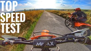 KTM 250 EXC TOP SPEED TEST [upl. by Romy]