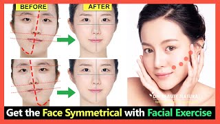 Easy 4 Steps Get a Symmetrical Face with Facial Exercise Fix asymmetrical face naturally [upl. by Ymiaj]