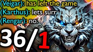 RENGAR NEEDS NO TEAM 36 KILLS 1 DEATH [upl. by Hubsher]