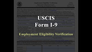 How to fill Form I9 Employment Eligibility Verification [upl. by Adrianne]