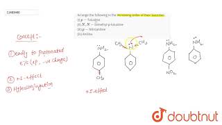 Arrange the following in the increasing order of their basicities I pToluidine II [upl. by Maryl892]