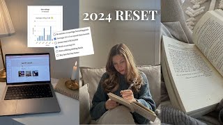 LETS RESET FOR 2024 ✨ goal setting new habits vision board prep amp book wrap up [upl. by Cutter]