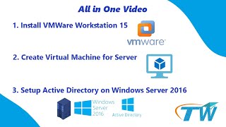 How To Install VMWare Workstation and Setup Domain Controller on Windows Server 2016 [upl. by Ladnor]