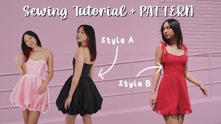 Bubble Dress Sewing PATTERN amp Tutorial  ALine Ruffle Dress Sewing PATTERN amp Tutorial [upl. by Rexfourd]