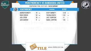 Diamond Valley Cricket Association  Money Shield  Round 3  Montmorency v Bundoora United  Day 1 [upl. by Lait]