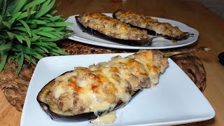 aubergine 🍆 farcie gratinées بادنجان في الفرن طبق راقي يوالم الضياف ساهل و بنين gratin عشاءخفيف [upl. by Namaj251]